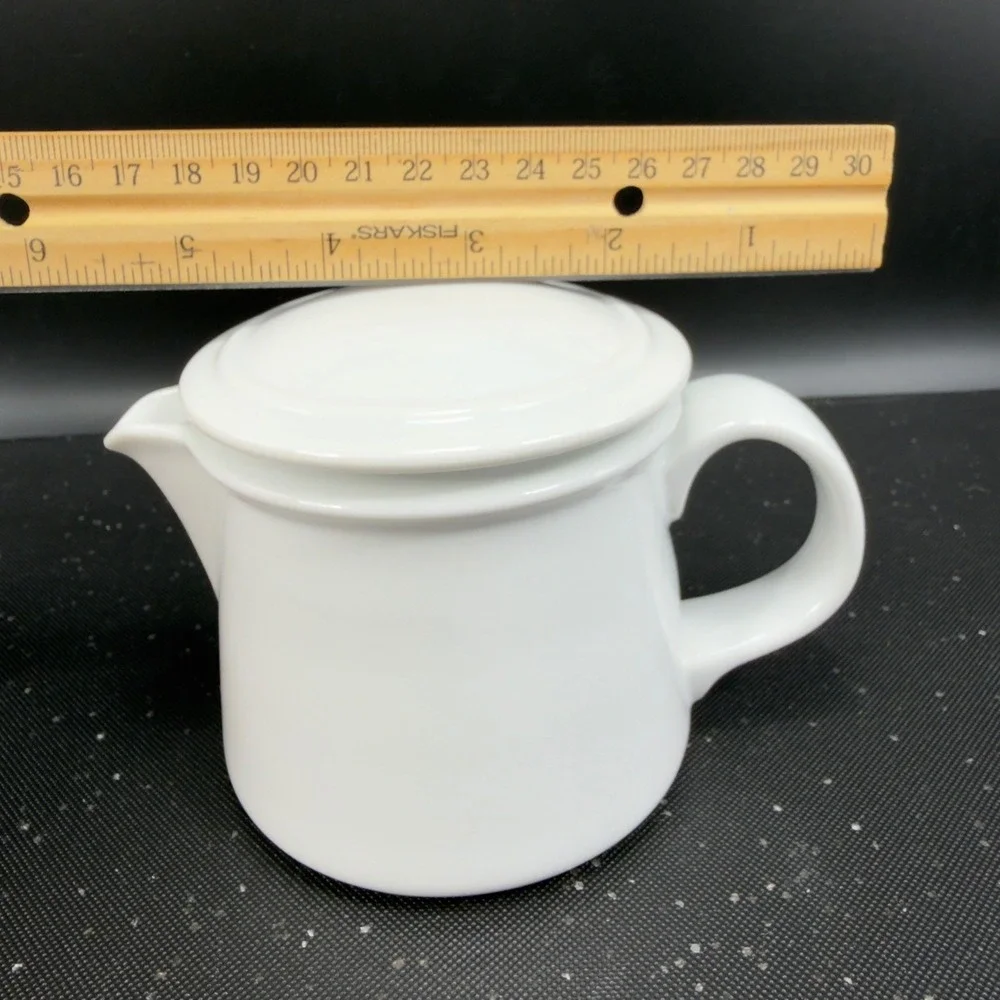 Dansk International Designs White‎ Ceramic Creamer Pitcher with Lid Thailand VTG